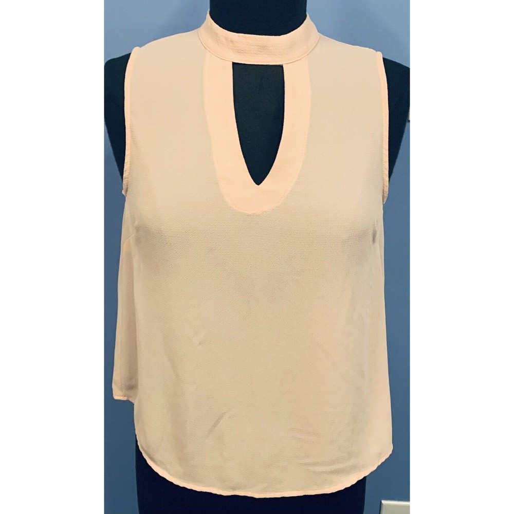 MARY AND MABEL S Small Peach Thin Sheer Sleeveless Blouse EUC